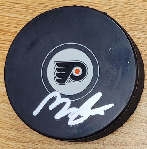 Autographed MORGAN FROST Philadelphia Flyers Hockey Puck