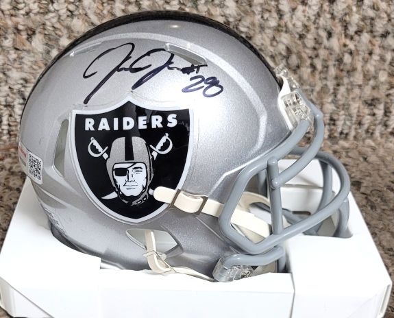 Autographed Josh Jacobs Oakland Raiders Mini Helmet TriStar