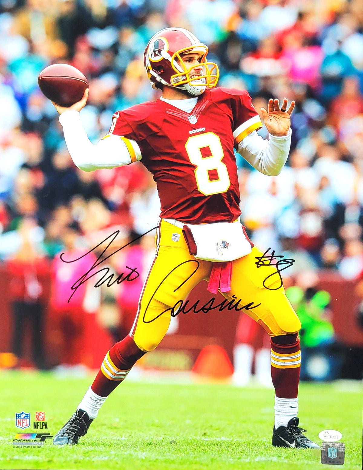 AUTOGRAPHED KIRK COUSINS 16X20 Washington Redskins Photo JSA