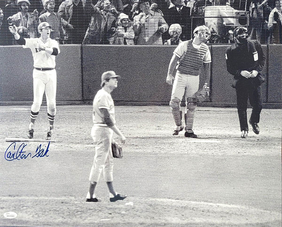 AUTOGRAPHED CARLTON FISK 16X20 Boston Red Sox Photo JSA