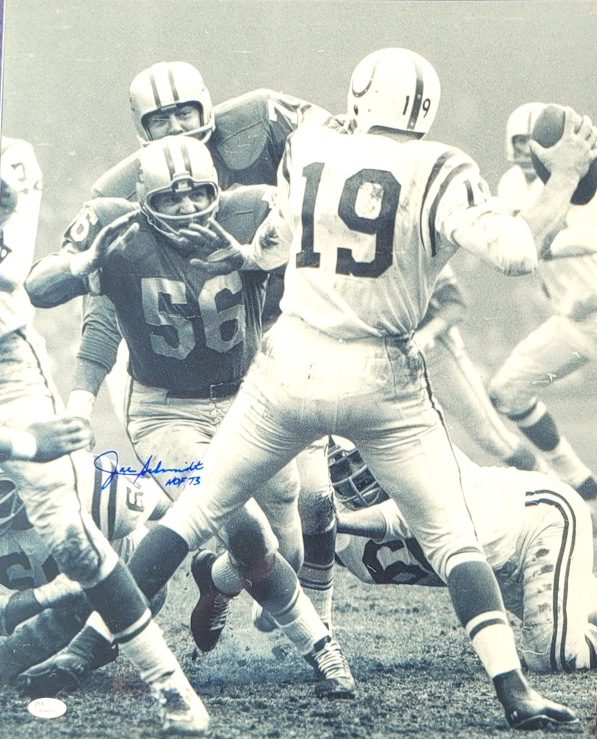 Autographed JOE SCHMIDT "HOF 73" 16x20 DETROIT LIONS Photo JSA