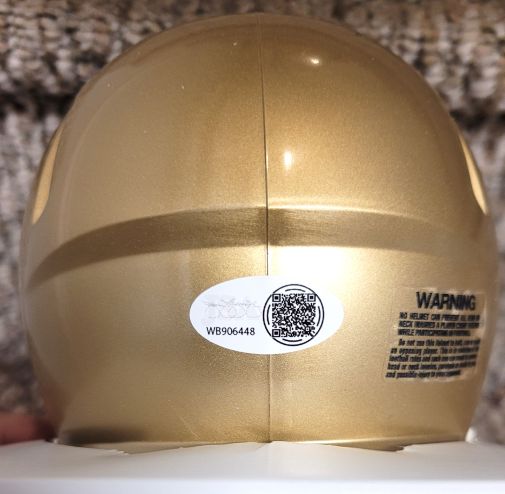 Autographed TERRY HANRATTY "1966 Nat'l Champs" Notre Dame Mini Helmet
