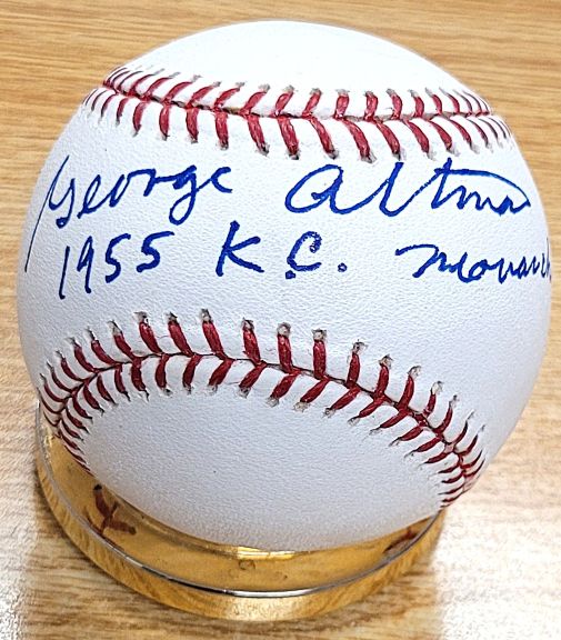 Autographed GEORGE ALTMAN "1955 KC Monarchs" Official Rawlings Major League Baseball