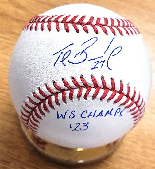 Autographed TONY BEASLEY "WS Champs '23" Official Rawlings Major League Baseball