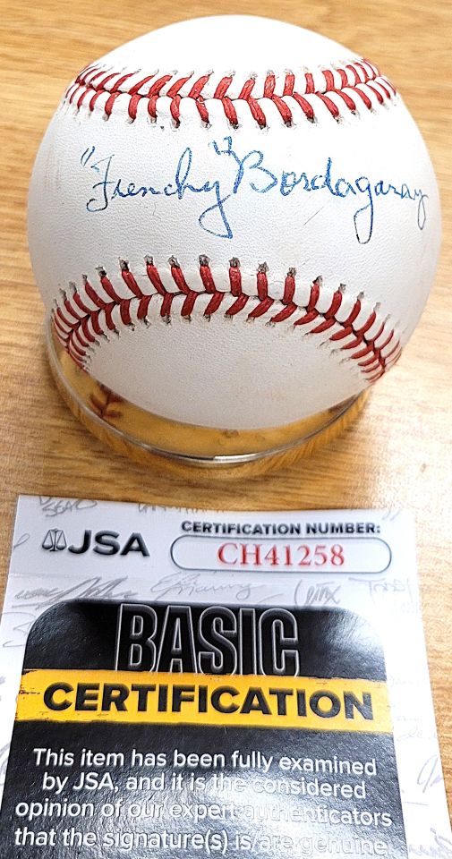 Autograhed FRENCHY BORDAGARAY Official National League Baseball JSA