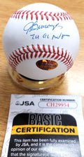 Autographed JEFF BURROUGHS "74 AL MVP" Official Major League Baseball JSA