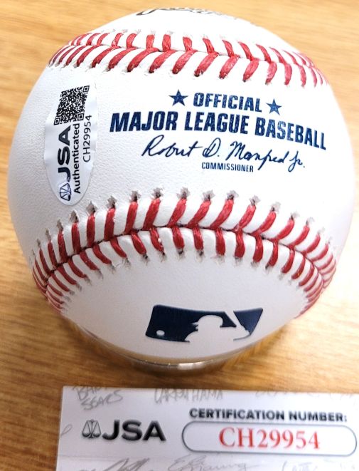 Autographed JEFF BURROUGHS "74 AL MVP" Official Major League Baseball JSA