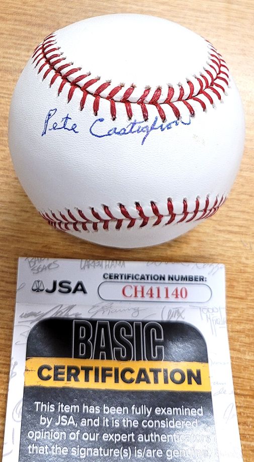 Autographed PETE CASTIGLIONE Official Major League Baseball JSA