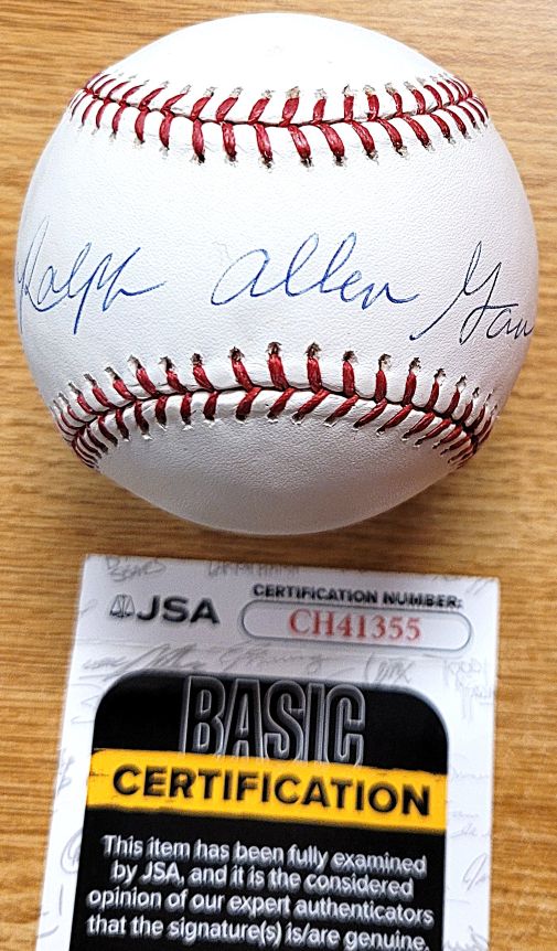 Autographed RALPH ALLEN GARR Official Major League Baseball JSA