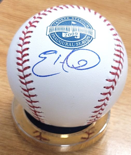 Autographed ERIC HINSKE 2009 Yankee Stadium Inaugural  Official Major League Baseball