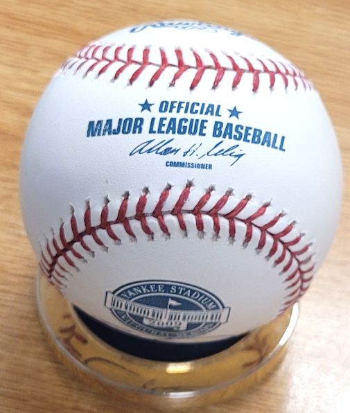 Autographed ERIC HINSKE 2009 Yankee Stadium Inaugural  Official Major League Baseball