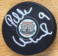 Autographed PELLE EKLUND Philadelphia Flyers 50th Anniversary Hockey Puck