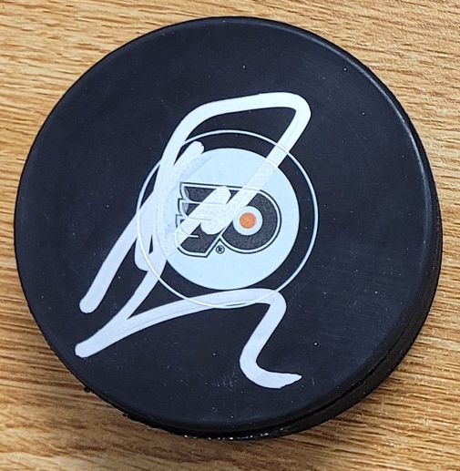 Autographed MAKSIM SOVOLOVSKII Philadelphia Flyers Hockey Puck