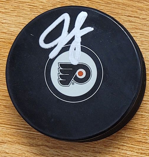 Autographed JOE SACCO Philadelphia Flyers Hockey Puck