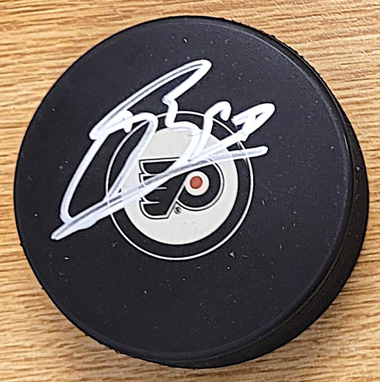 Autographed OLIVER BONK Philadelphia Flyers Hockey Puck