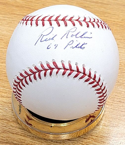 Autographed RICH ROLLINS "69 Pilots" Official Major League Baseball