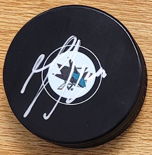 Autographed MARC-EDOUARD VLASIC San Jose Sharks Hockey Puck