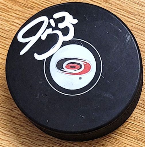 Autographed SEAN BURKE Carolina Hurricanes Hockey Puck