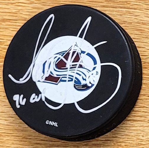 Autographed SCOTT YOUNG "96 Cup" Colorado Avalache Hockey Puck