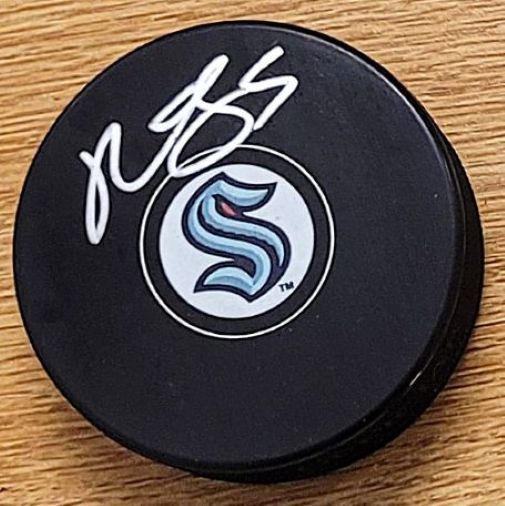 Autographed  MARK GIORDANO Seattle Kraken Hockey Puck