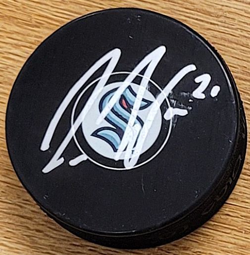 Autographed ALEX WENNBERG Seattle Kraken Hockey Puck