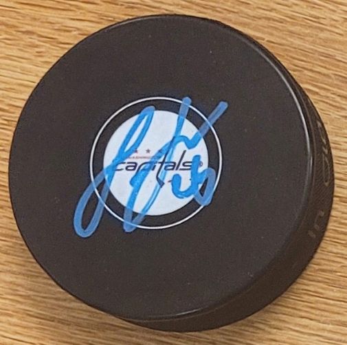 Autographed LUCAS JOHANSEN Washington Capitals Hockey Puck