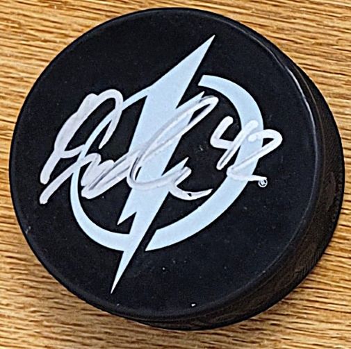 Autographed CURTIS DOUGLAS Tampa Bay Lightning Hockey Puck