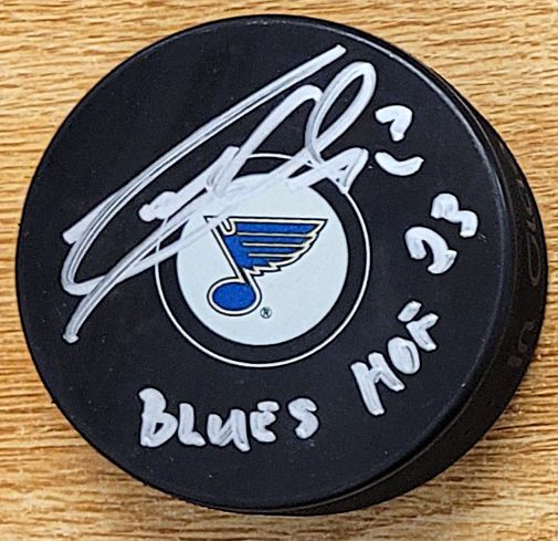 Autographed GARRY UNGER "Blues HOF 23" St. Louis Blues Hockey Puck