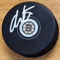 Autographed ANSON CARTER Boston Bruins Hockey Puck