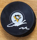 Autographed HENDRIX LAPIERRE Pittsburgh Penguins Hockey Puck