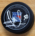 Autographed HENRIK LUNDQVIST New York Rangers Game Hockey Puck