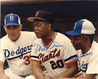 Autographed  MONTE IRVIN & SANDY AMOROS Giants & Dodgers