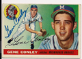 Autographed 1955 Topps GENE CONLEY card