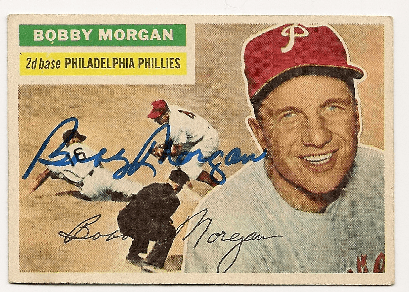 Autographed 1956 Topps BOBBY MORGAN Philadelphia Phillies Card