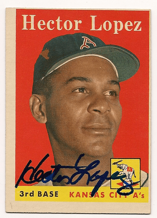 Autographed HECTOR LOPEZ 1958 Topps Card