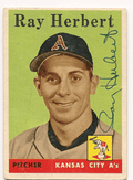 Autographed RAY HERBERT Kansas City A's 1958 Topps Card