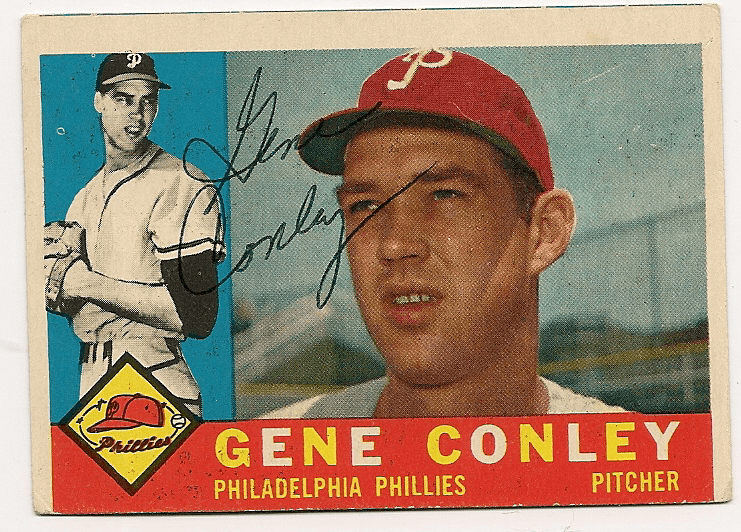 Autographed GENE CONLEY 1960 Topps Card