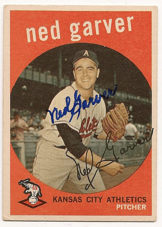 Autographed 1959 NED GARVER Topps Card