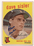 Autographed 1959 DAVE SISLER Topps Card
