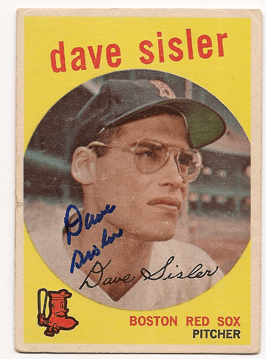 Autographed 1959 DAVE SISLER Topps Card