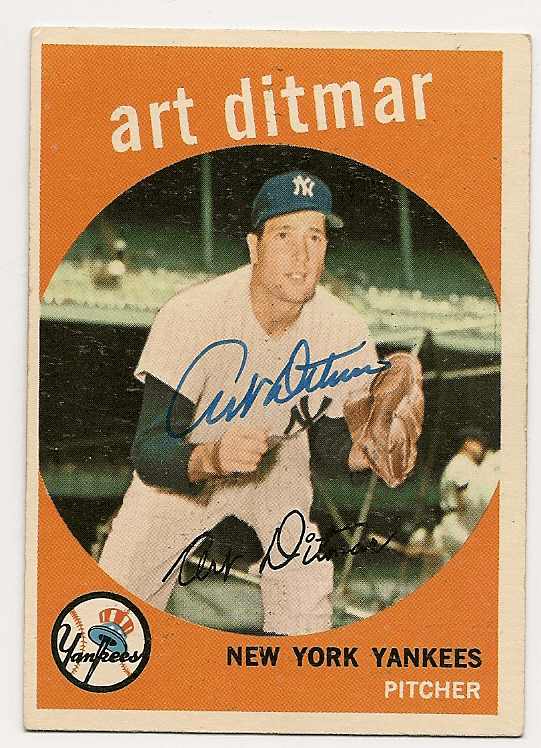 Autographed 1959 ART DITMAR Topps Card