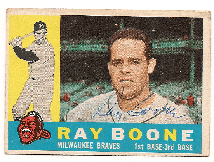 Autographed RAY BOONE 1960 Topps Card