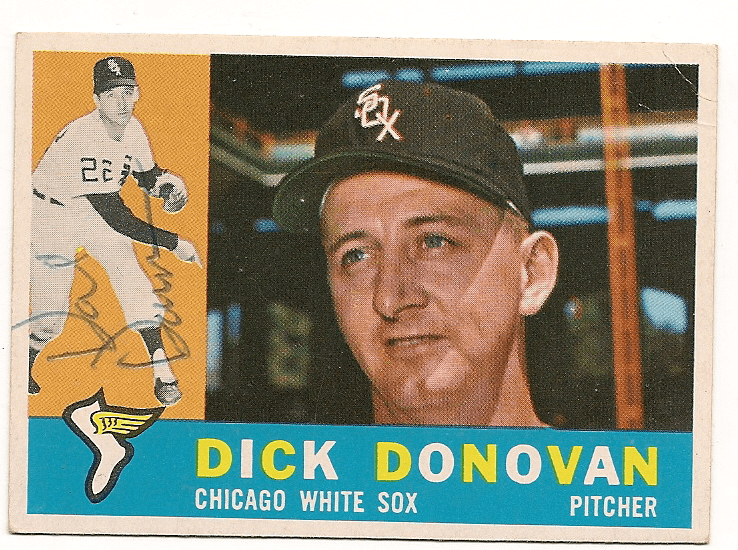 Autographed DICK DONOVAN 1960 Topps Card