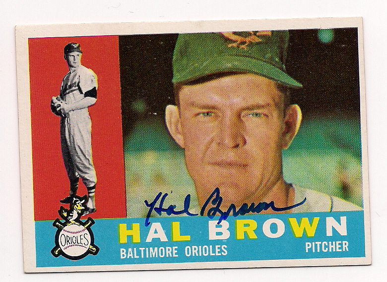 Autographed HAL BROWN 1960 Topps Card