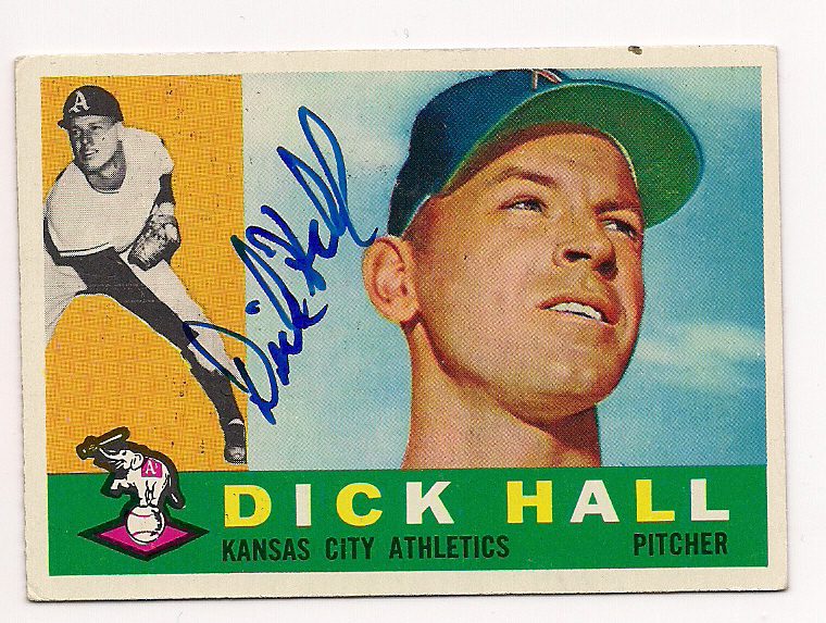 Autographed DICK HALL 1960 Topps Card