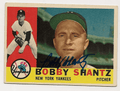 Autographed BOBBY SHANTZ New York Yankees 1960 Topps Card