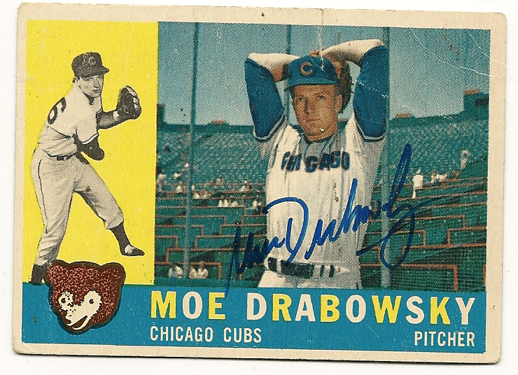 Autographed MOE DRABOWSKY 1960 Topps Card