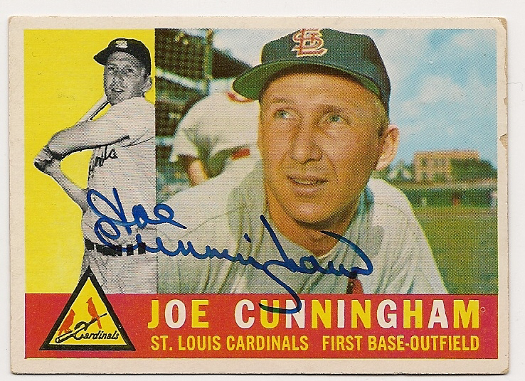 Autographed JOE CUNNINGHAM 1960 Topps Card