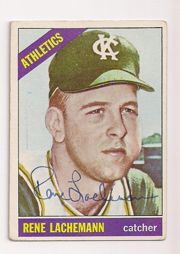 Autographed RENE LACHEMANN 1966 Topps Card