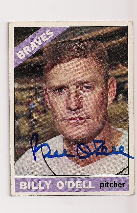 Autographed BILLY O'DELL 1966 Topps Card